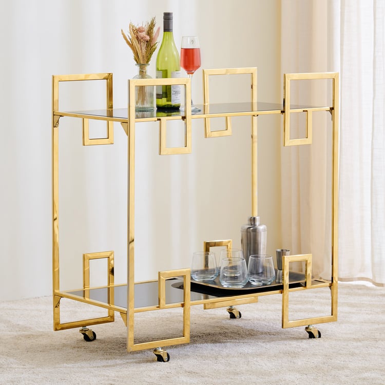 Massimo Metal Serving Trolley - Gold