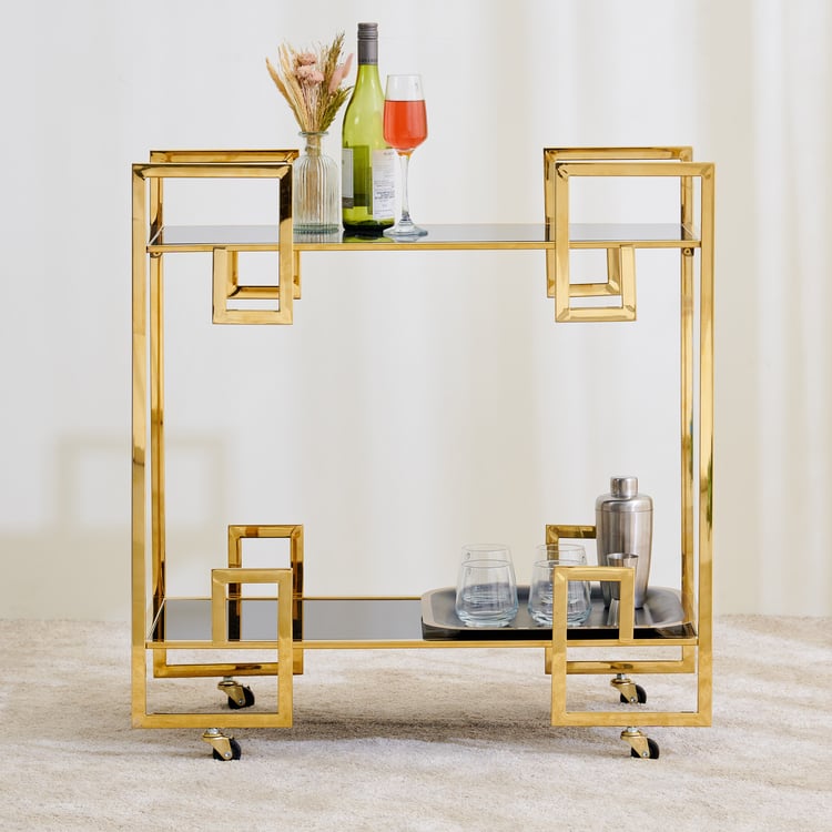 Massimo Metal Serving Trolley - Gold