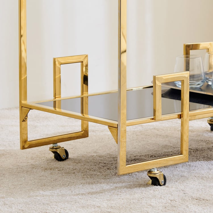 Massimo Metal Serving Trolley - Gold