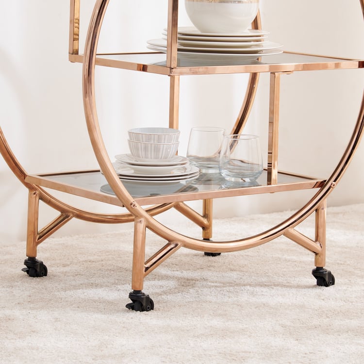 Terraroza Metal Serving Trolley - Gold