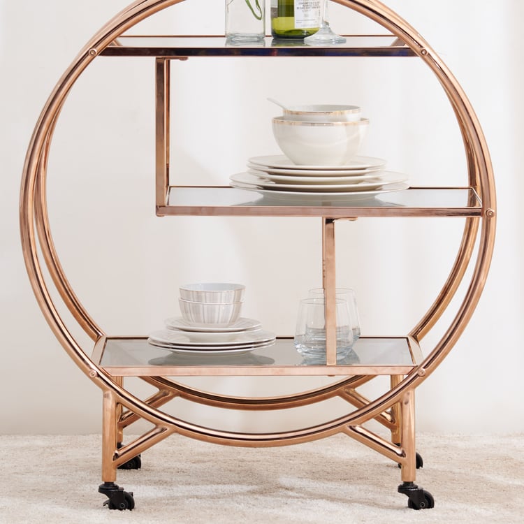 Terraroza Metal Serving Trolley - Gold