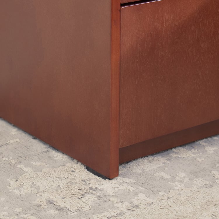 Denis Bedside Table with Drawers - Walnut