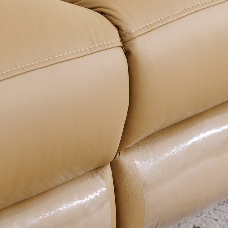 Andre Half Leather 2-Seater Electric Recliner - Beige