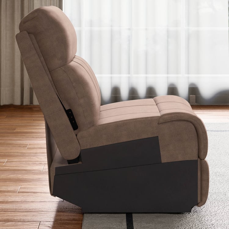 Denver Fabric 1-Seater Armless Recliner - Brown