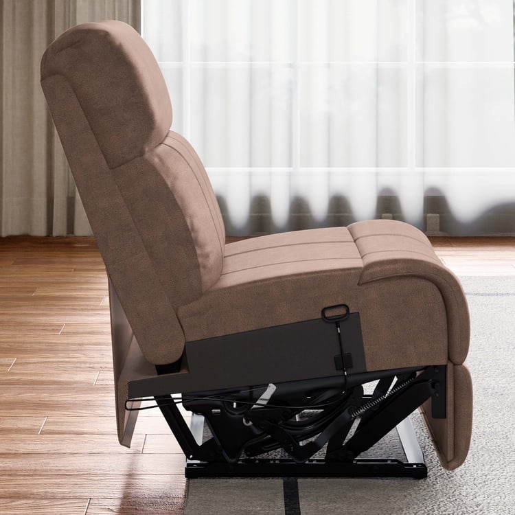 Denver Fabric 1-Seater Armless Recliner - Brown