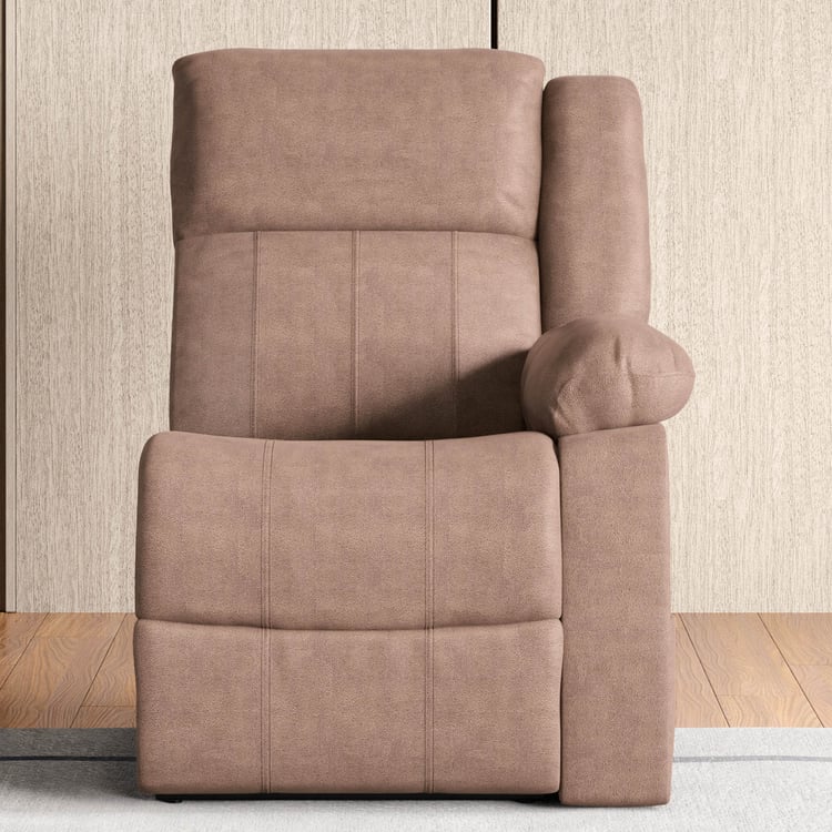 Denver Fabric 1-Seater Right Arm Electric Recliner - Brown