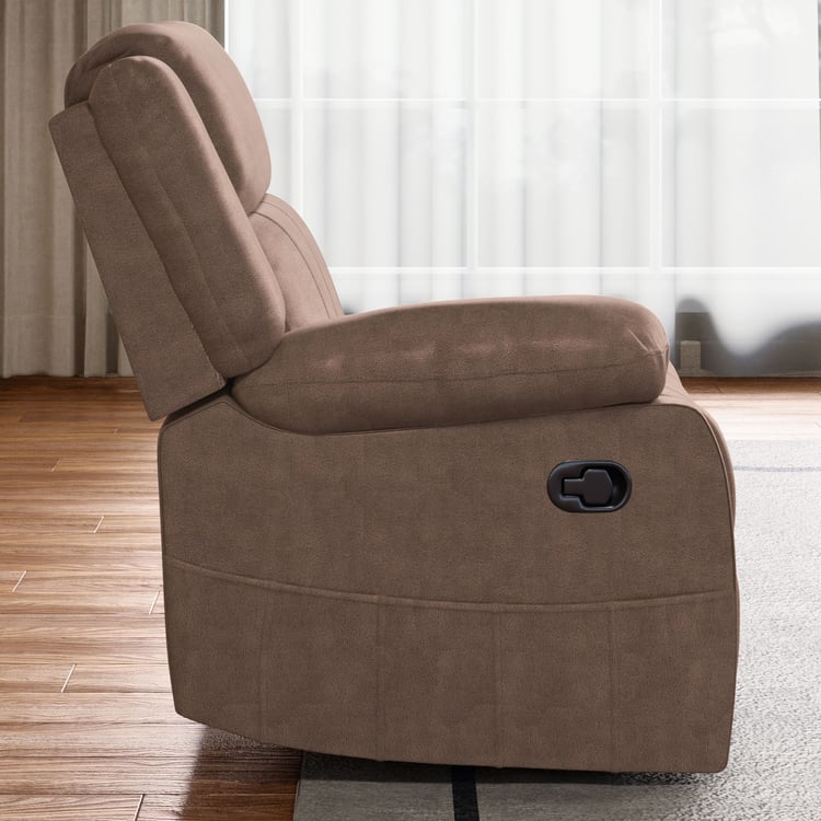 Denver Fabric 1-Seater Left Arm Recliner - Brown