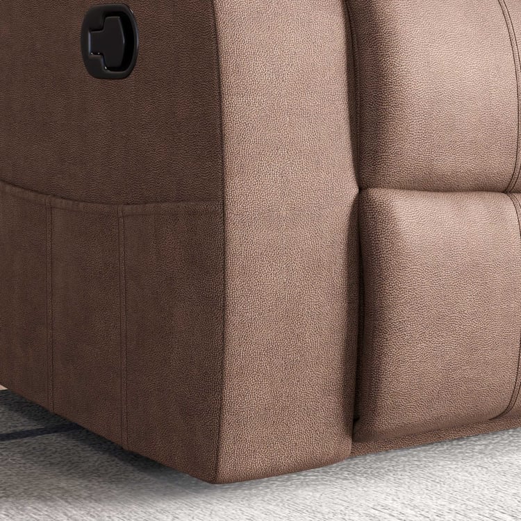 Denver Fabric 1-Seater Left Arm Recliner - Brown