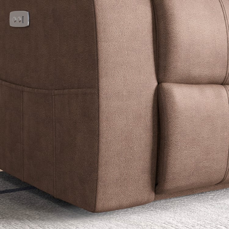 Denver Fabric 1-Seater Left Arm Electric Recliner - Brown