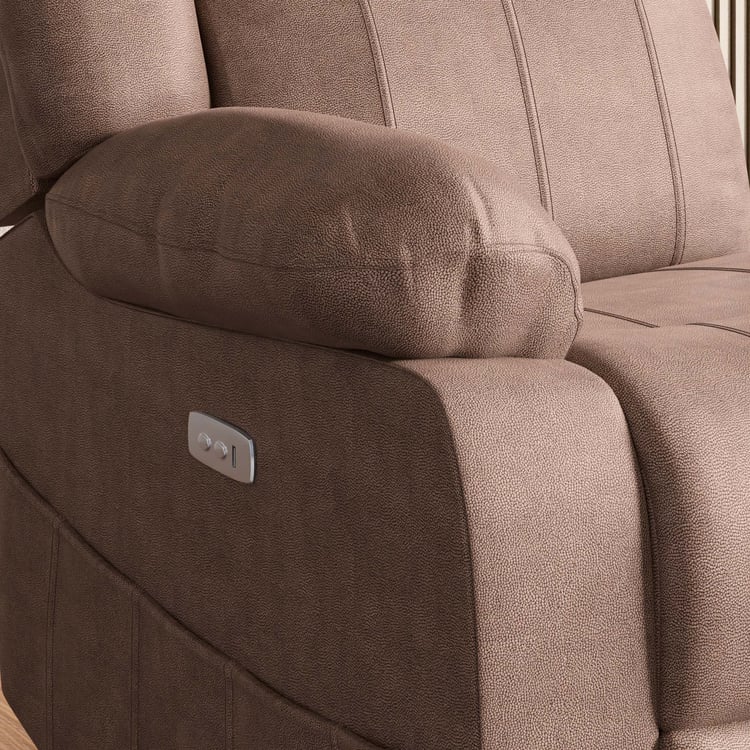 Denver Fabric 1-Seater Left Arm Electric Recliner - Brown