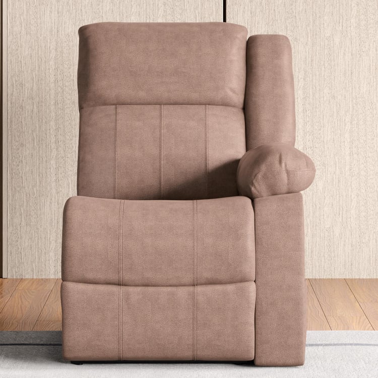 Denver Fabric 1-Seater Right Arm Recliner - Brown