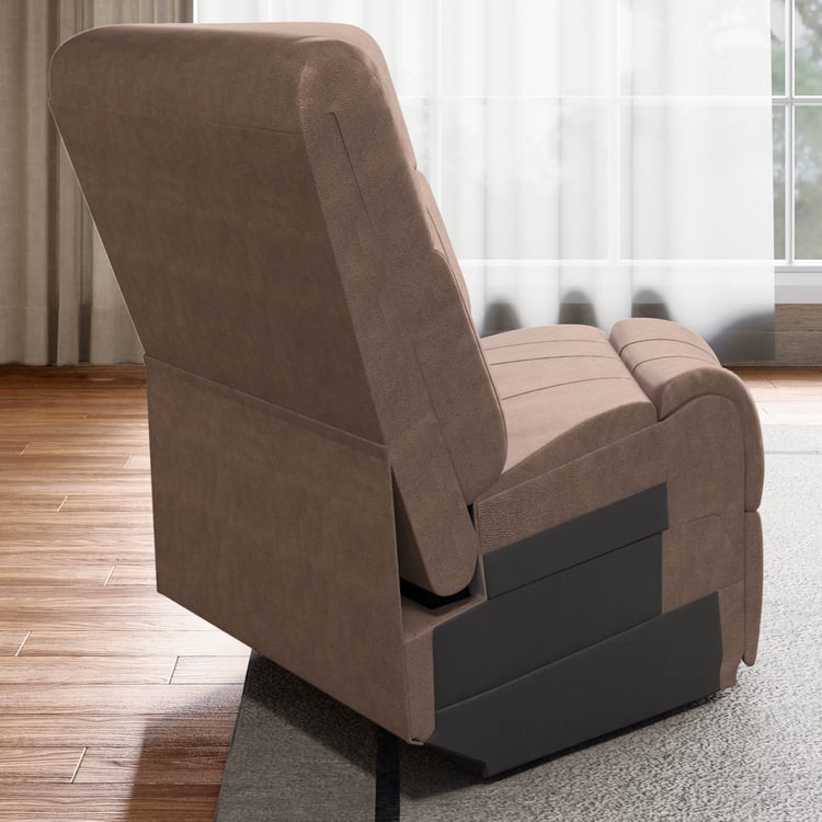 Denver Fabric 1-Seater Wedge Recliner - Brown