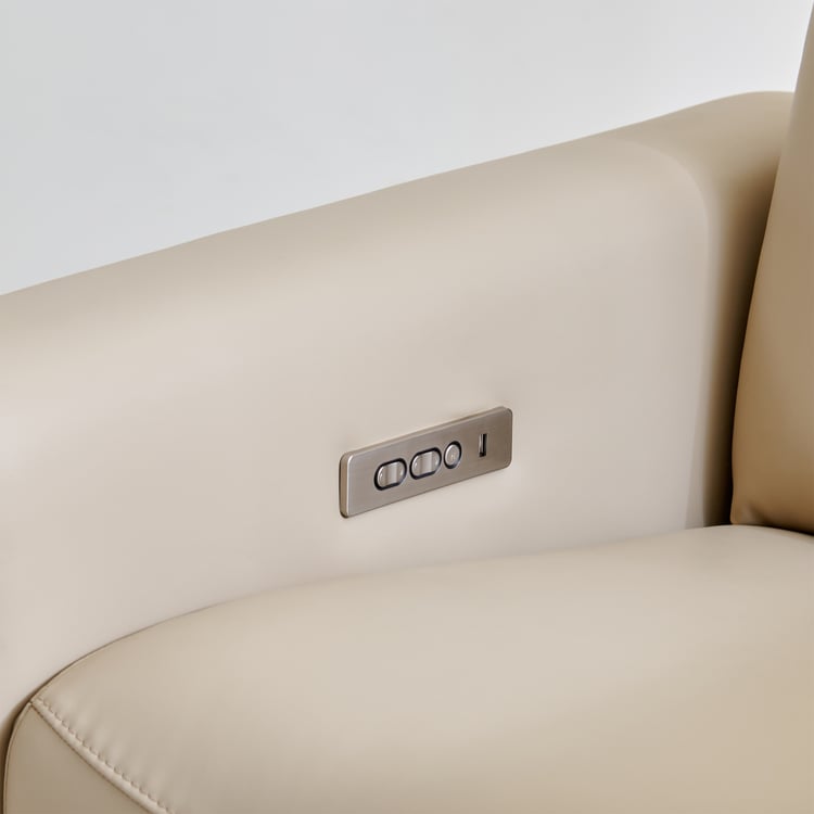 Ruby Faux Leather 1-Seater Electric Recliner - Beige