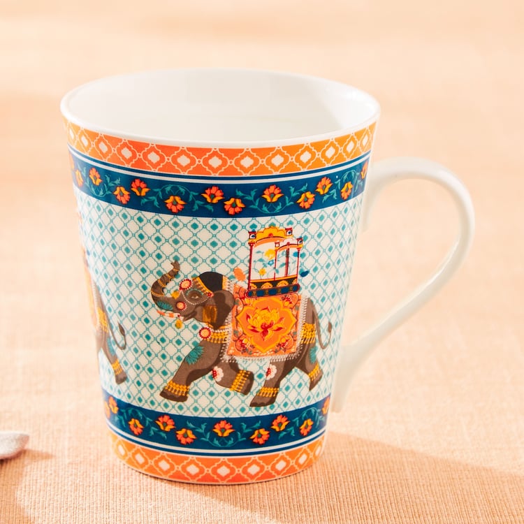 Corsica Bone China Printed Milk Mug - 340ml