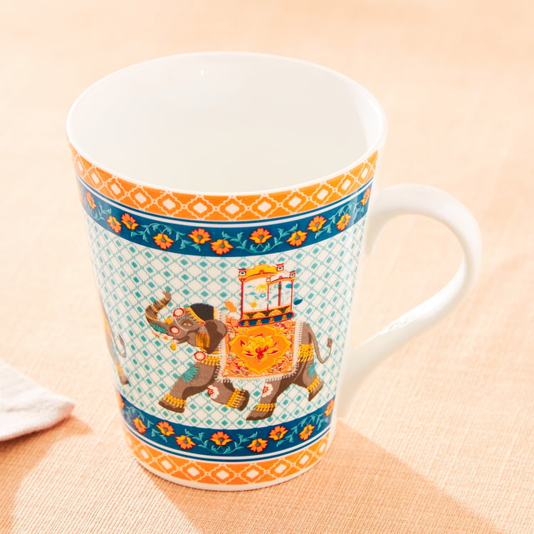 Corsica Bone China Printed Milk Mug - 340ml