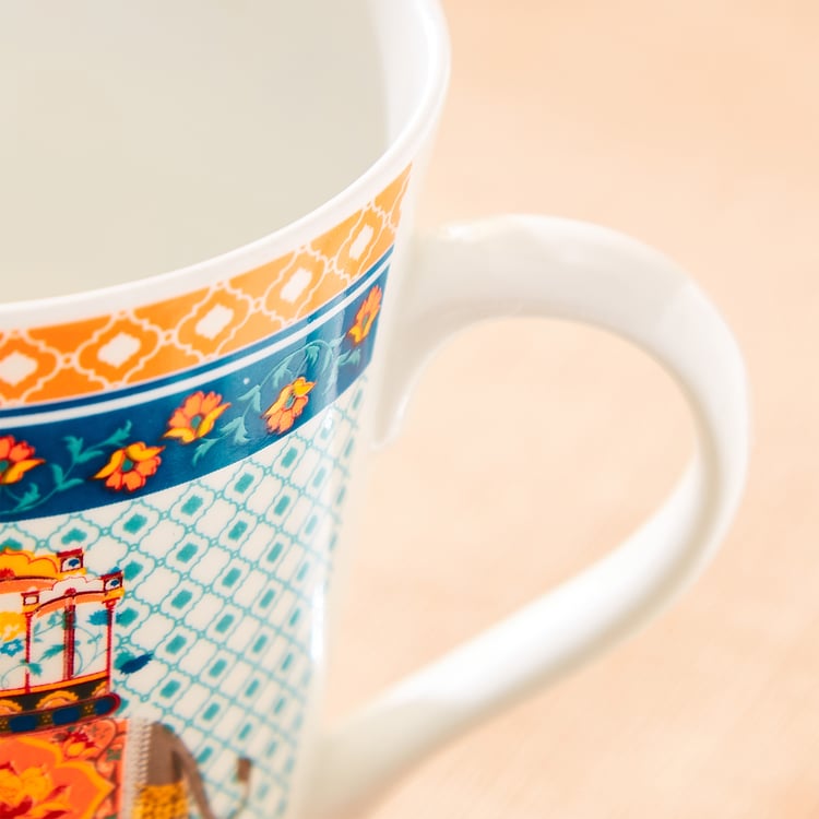 Corsica Bone China Printed Milk Mug - 340ml