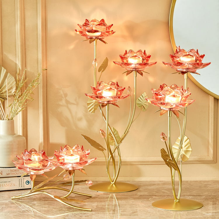 Wables Lotus Glass Multi T-Light Holders - Small