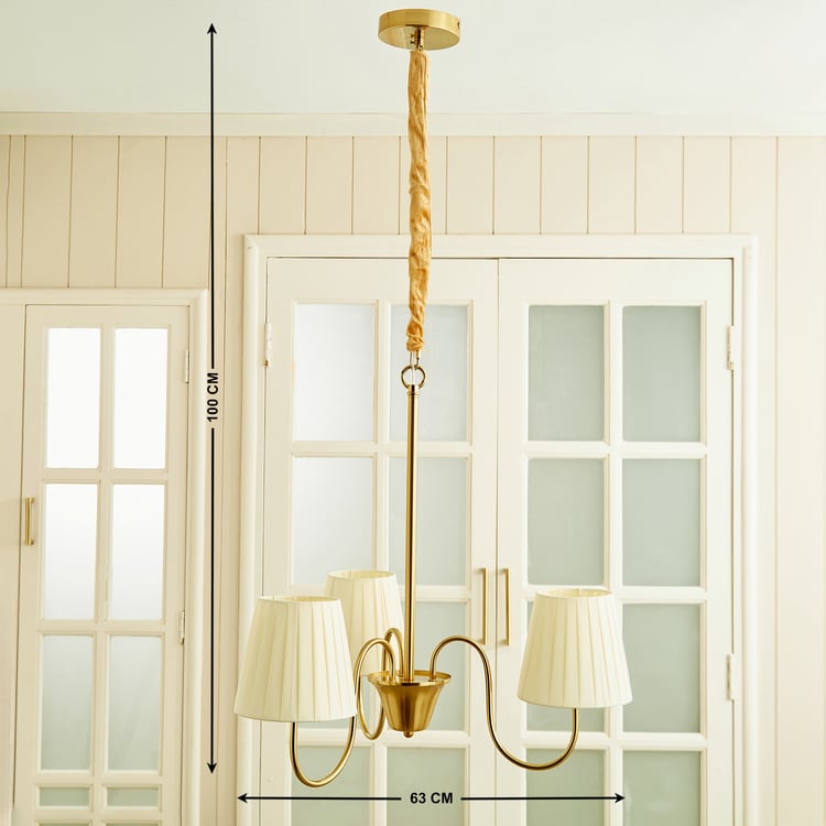 Melody Shellacs Metal 3-Arm Chandelier