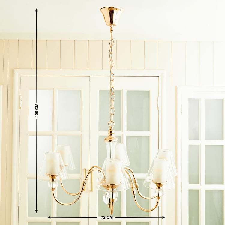 Melody Shellacs Metal 6-Arm Chandelier