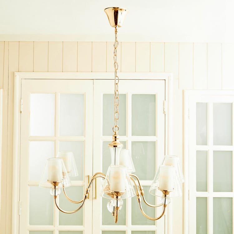 Melody Shellacs Metal 6-Arm Chandelier