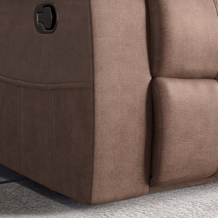 Denver Fabric 3-Seater Sectional Recliner Set - Brown