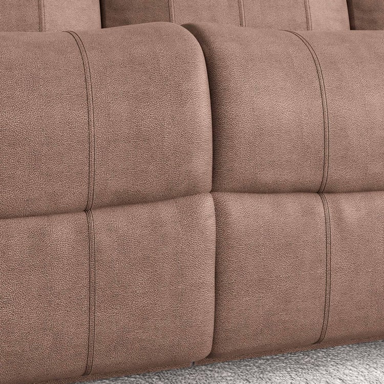 Denver Fabric 3-Seater Sectional Recliner Set - Brown