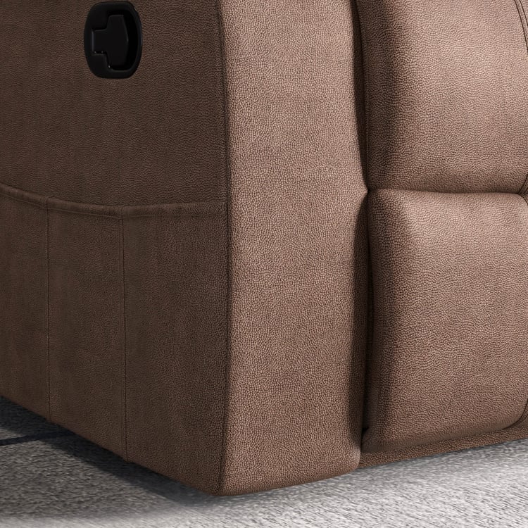 Denver Fabric 4-Seater Corner Recliner Set - Brown