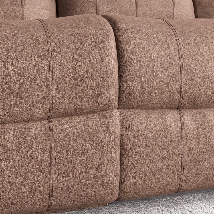 Denver Fabric 4-Seater Corner Recliner Set - Brown