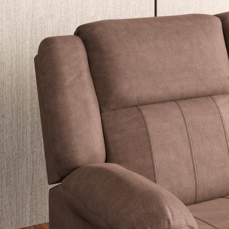 Denver Fabric 4-Seater Corner Recliner Set - Brown