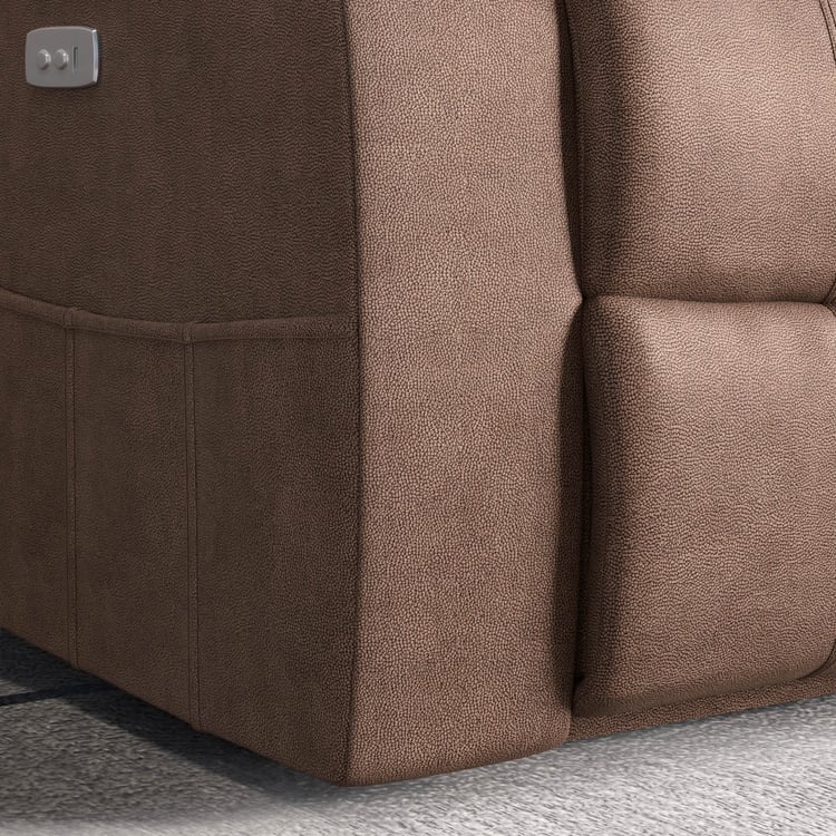 Denver Fabric 3-Seater Electric Recliner Set - Brown