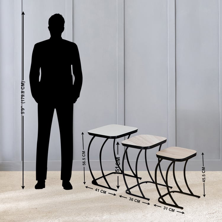 Helios Remi Nest of 3 Table - Grey