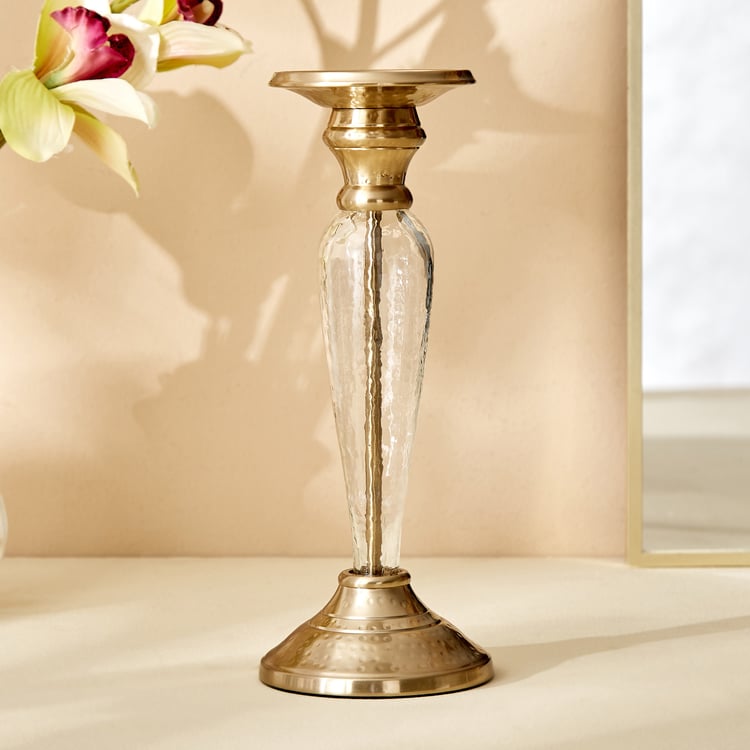 Splendid Gold Rush Metal Hammered Votive Holder