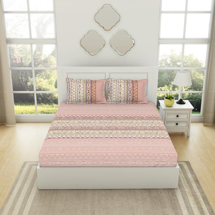 SPACES Gypsy 144TC Cotton Printed 3Pcs King Bedsheet Set