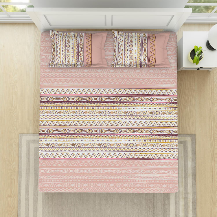 SPACES Gypsy 144TC Cotton Printed 3Pcs King Bedsheet Set