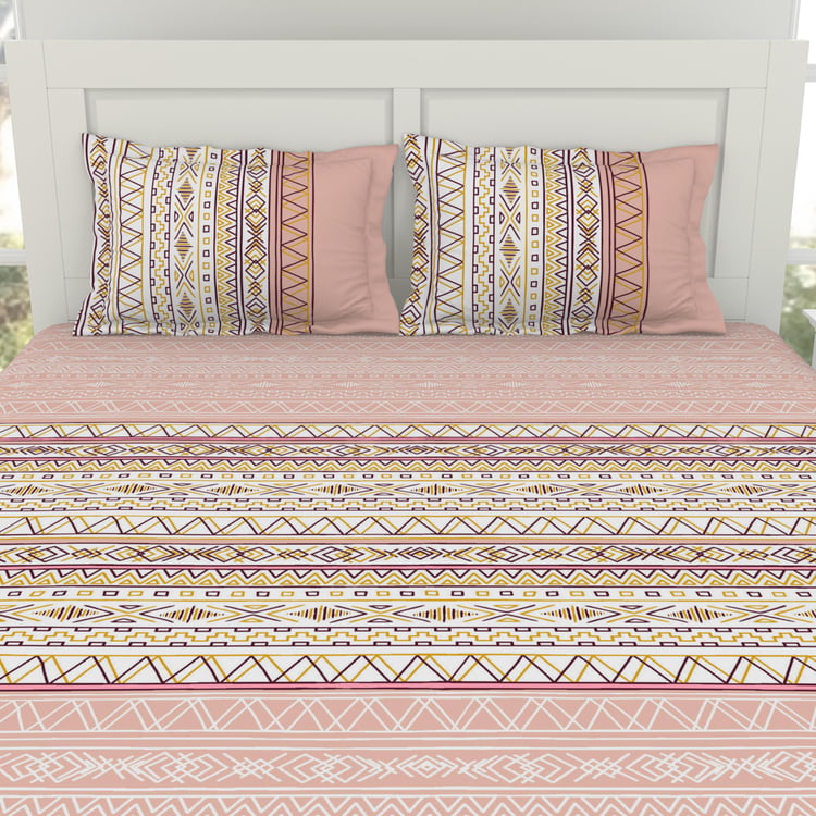 SPACES Gypsy 144TC Cotton Printed 3Pcs King Bedsheet Set