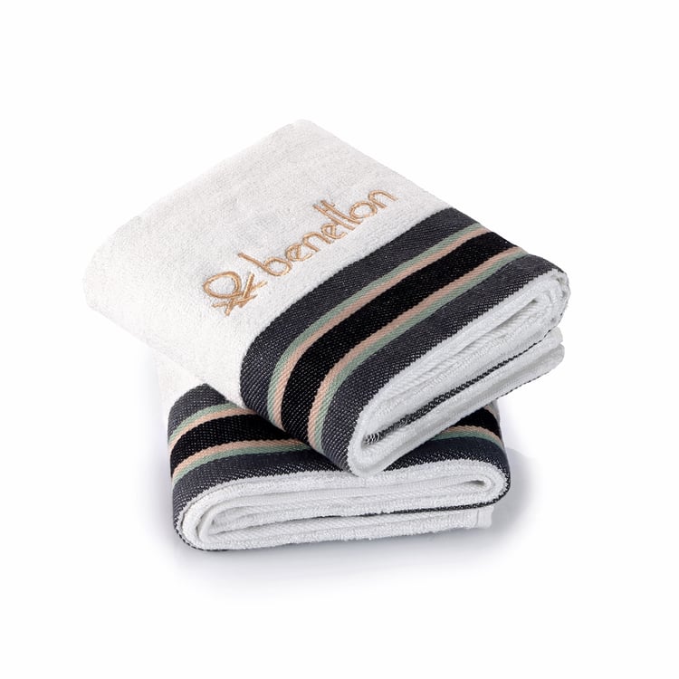 UNITED COLORS OF BENETTON Boutique Set of 2 Cotton Hand Towels - 60x40cm