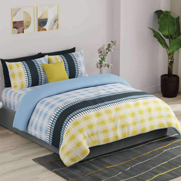 UNITED COLORS OF BENETTON Rainbow Cotton Checked Double Comforter