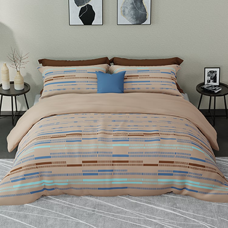 UNITED COLORS OF BENETTON Boutique Cotton 300TC Striped 3Pcs Super King Bedsheet Set