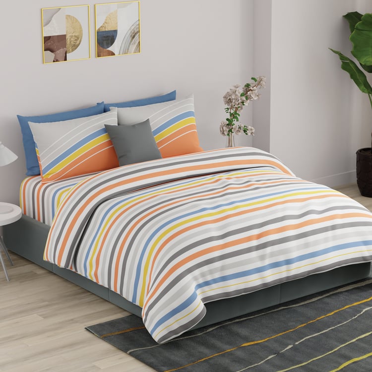 UNITED COLORS OF BENETTON Rainbow Cotton 210TC Printed 3Pcs Super King Bedsheet Set