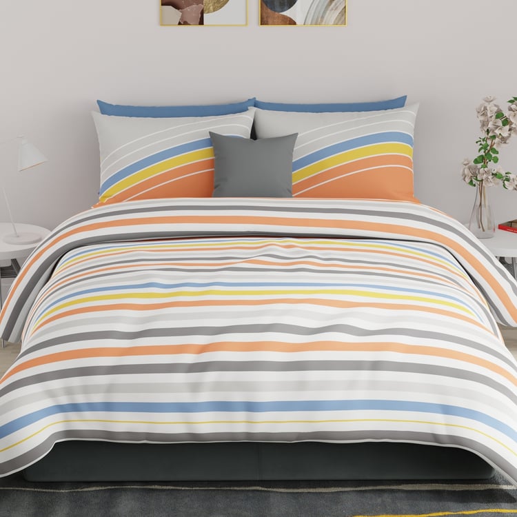 UNITED COLORS OF BENETTON Rainbow Cotton 210TC Printed 3Pcs Super King Bedsheet Set