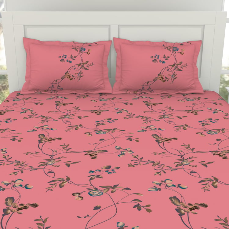 SPACES Lattice Cotton 144TC Printed 3Pcs King Fitted Bedsheet Set