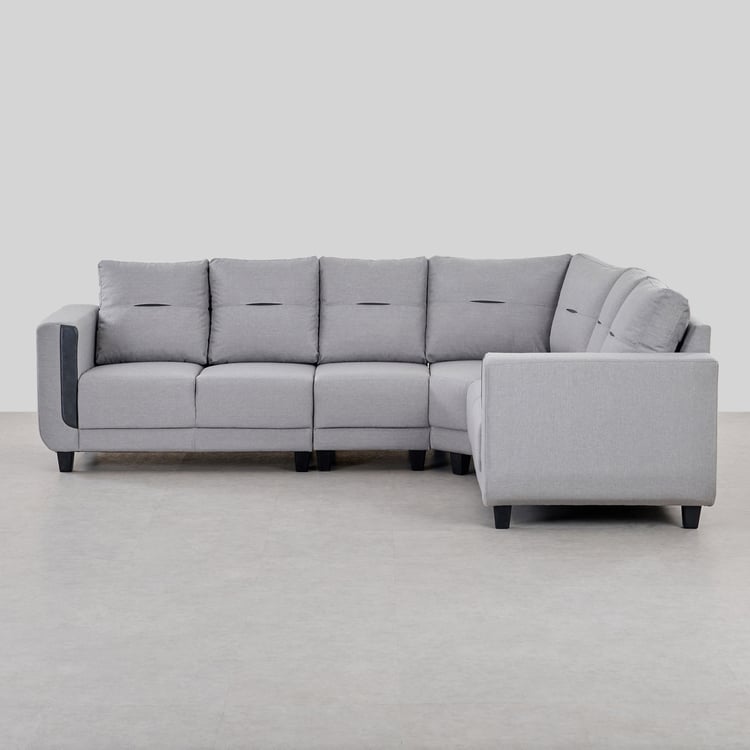 Berry Fabric 6-Seater Corner Sofa - Grey