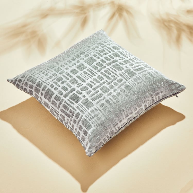 Calamus Grid Set of 2 Velvet Jacquard Cushion Covers - 40x40cm