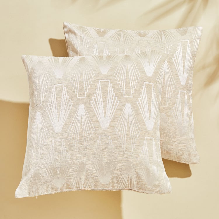 Calamus Rhombus Set of 2 Velvet Jacquard Cushion Covers - 40x40cm