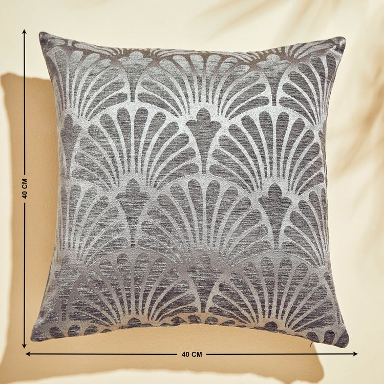 Calamus Scallop Set of 2 Velvet Jacquard Cushion Covers - 40x40cm