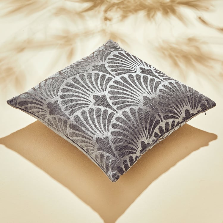 Calamus Scallop Set of 2 Velvet Jacquard Cushion Covers - 40x40cm