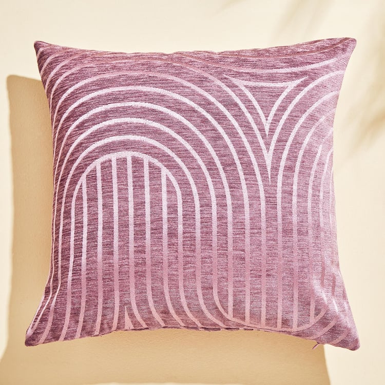 Calamus Waves Set of 2 Velvet Jacquard Cushion Covers - 40x40cm