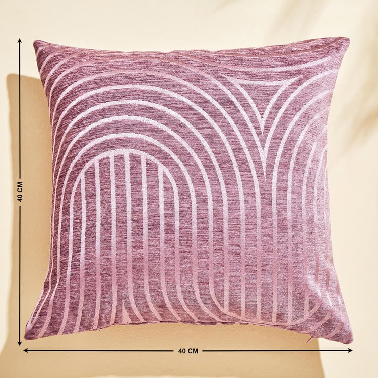 Calamus Waves Set of 2 Velvet Jacquard Cushion Covers - 40x40cm