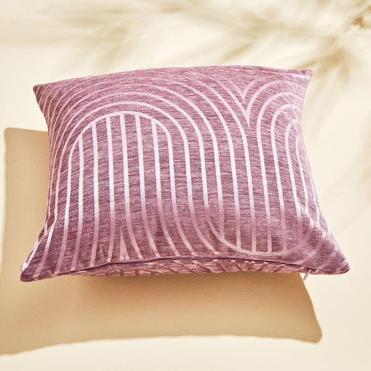 Calamus Waves Set of 2 Velvet Jacquard Cushion Covers - 40x40cm