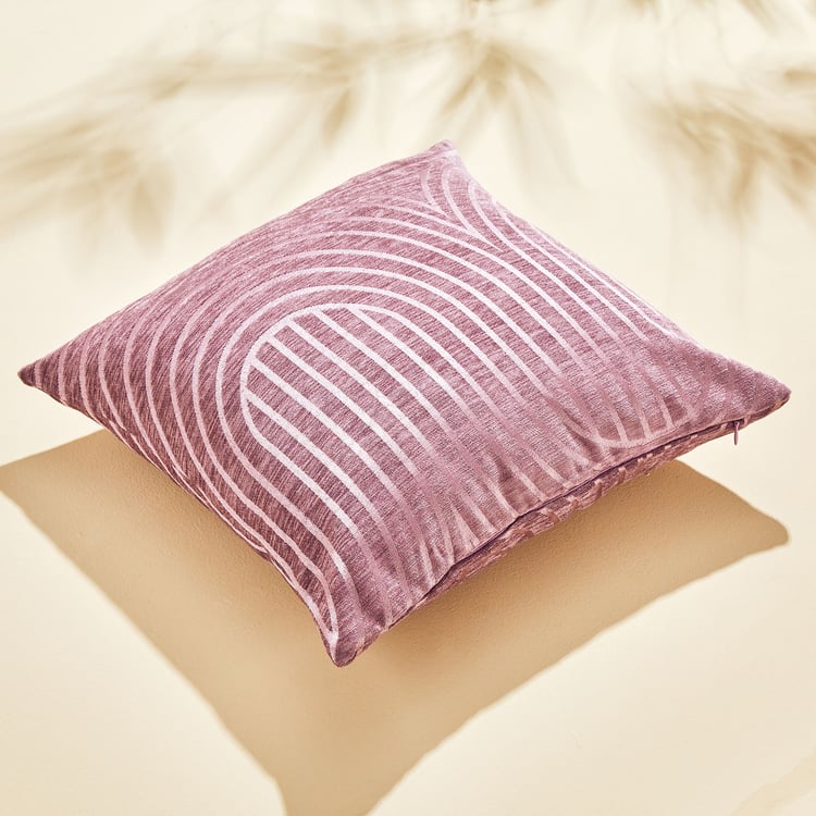 Calamus Waves Set of 2 Velvet Jacquard Cushion Covers - 40x40cm